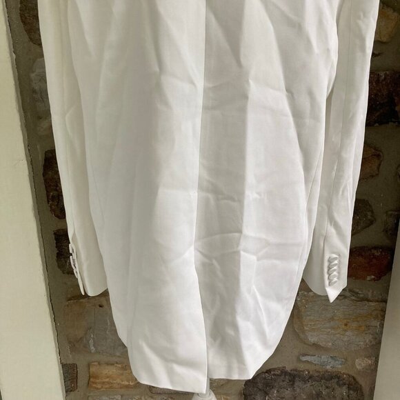 Cinq à Sept Margo Ruffle Front Long Line Blazer Jacket White $525 Women's 8 - Picture 9 of 11